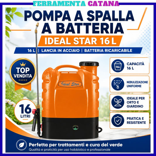 Pompa Irroratrice A Batteria 16 Lt Spalla Zaino 12v Elettrica Nebulizzatore