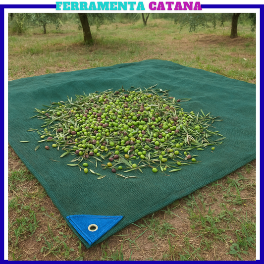 rete per raccolta olive antispine telo con occhielli e bordi rinforzati 90 gr/mq