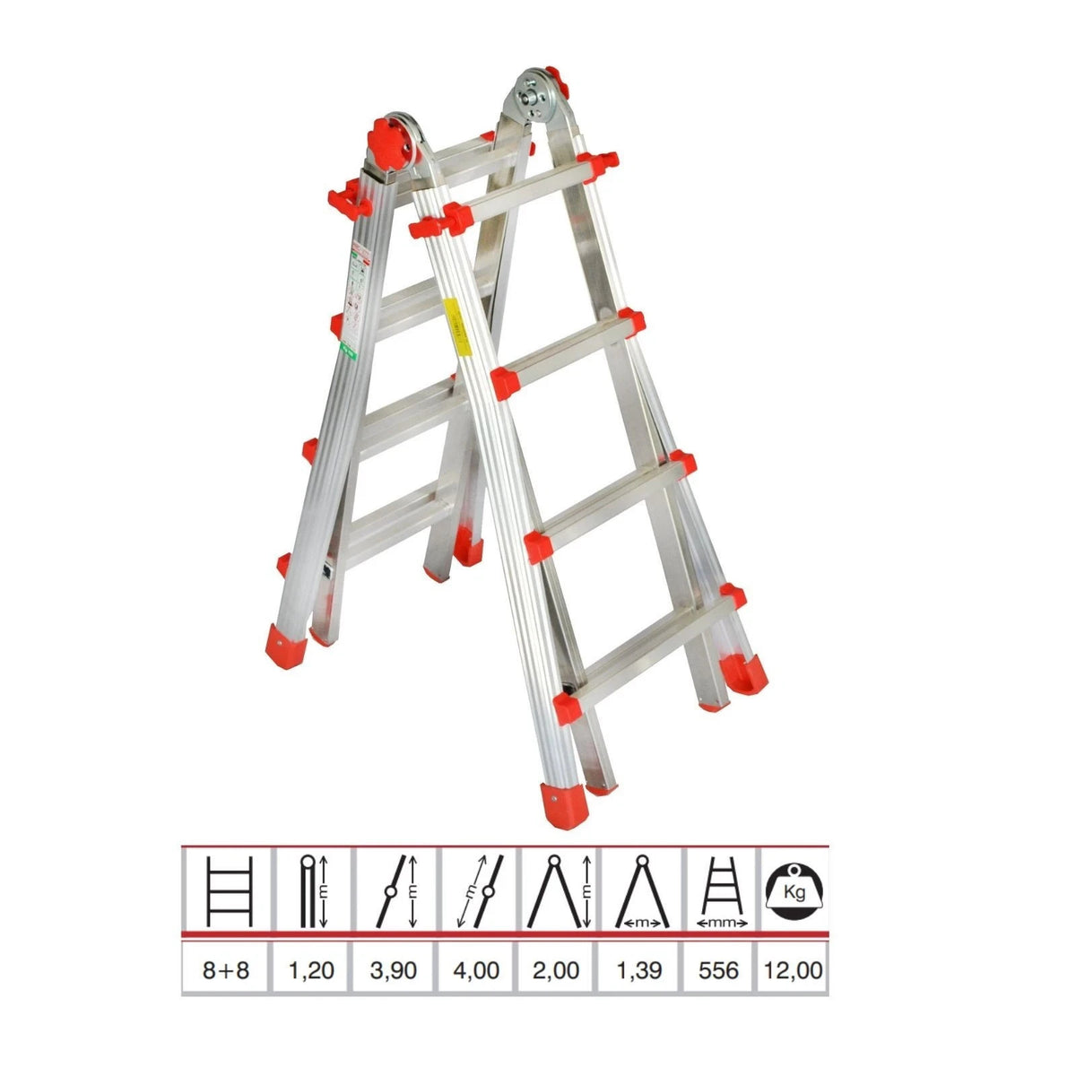 Scala Telescopica In Alluminio Allungabile 4 4 Metri Multiuso Pieghevole 150 Kg