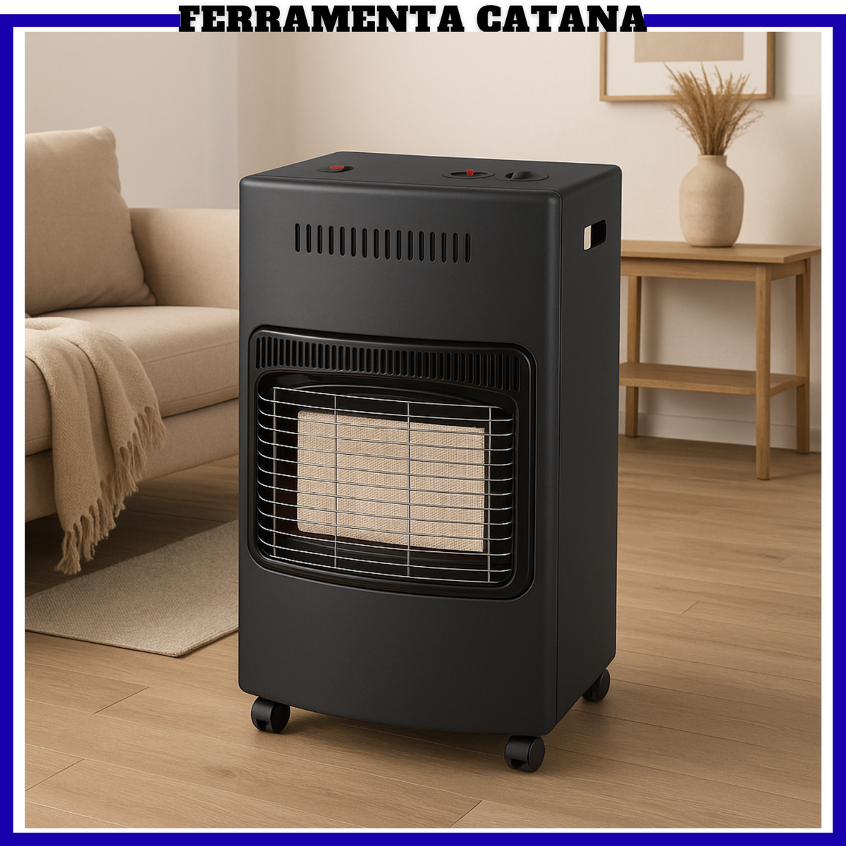 Stufa A Gas Ventilata Gpl Infrarossi per Bombola 15 KgRuote Portatile 4200w