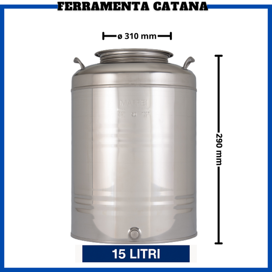 fusto per olio di oliva contenitore in acciaio 15 30 50 100 Litri con rubinetto