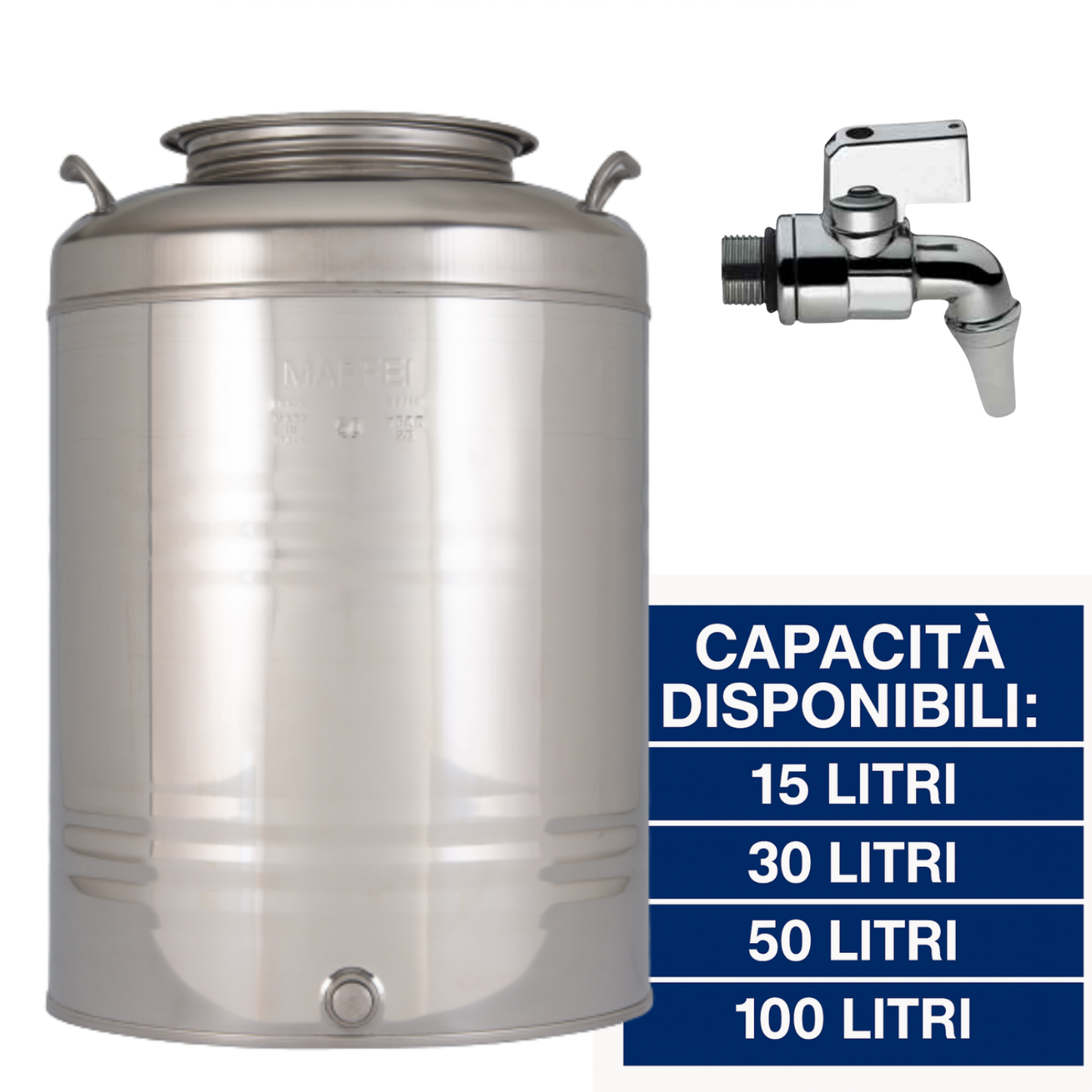 fusto per olio di oliva contenitore in acciaio 15 30 50 100 Litri con rubinetto