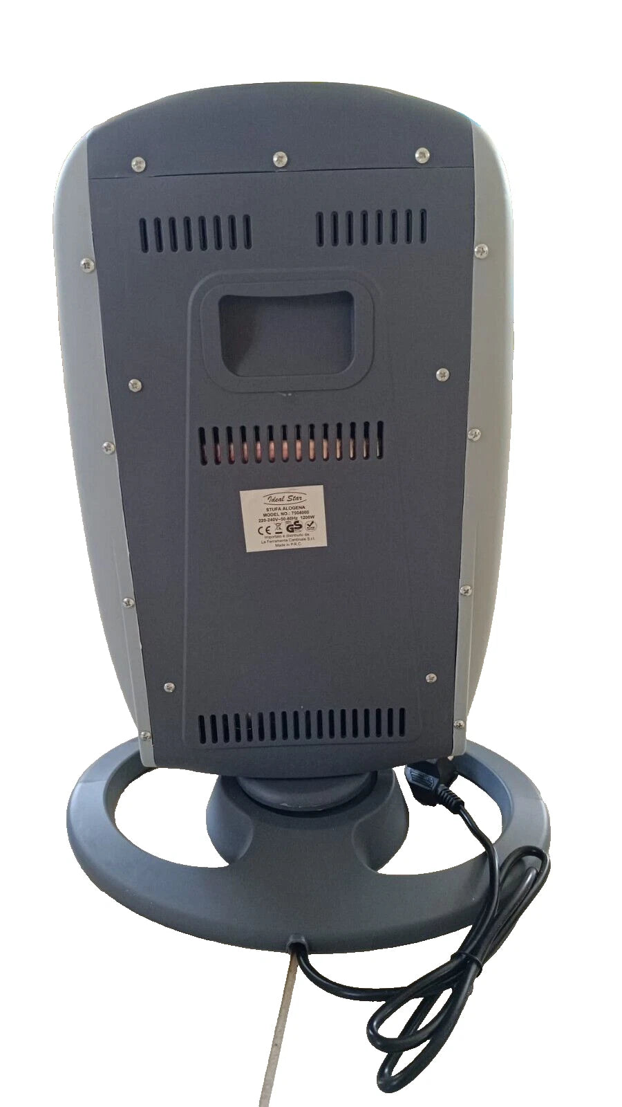 stufa alogena quarzo oscillante stufetta elettrica portatile girevole da interno 1200W