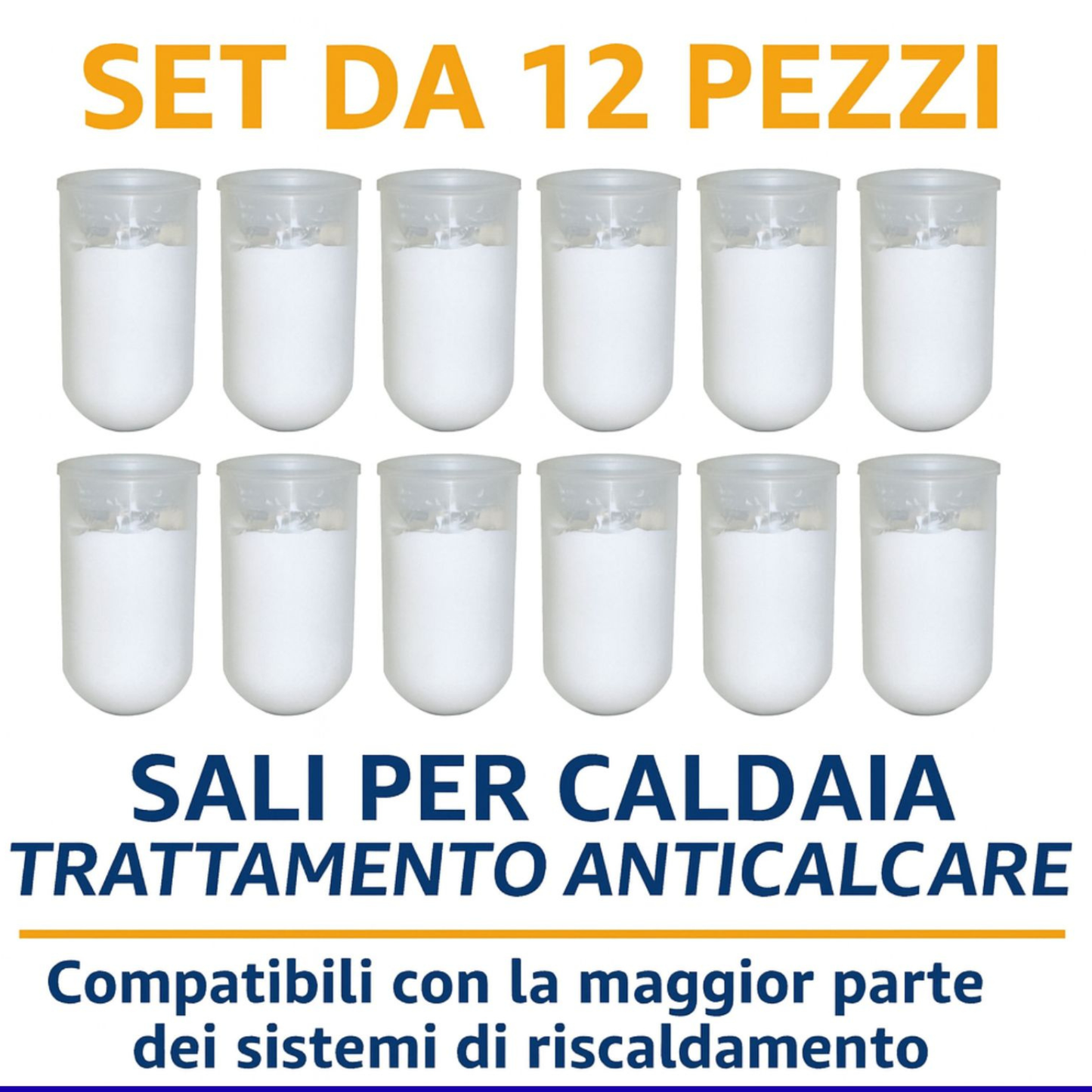 12 PEZZI ricarica sali polifosfati polifosfato anticalcare per caldaia cartucce