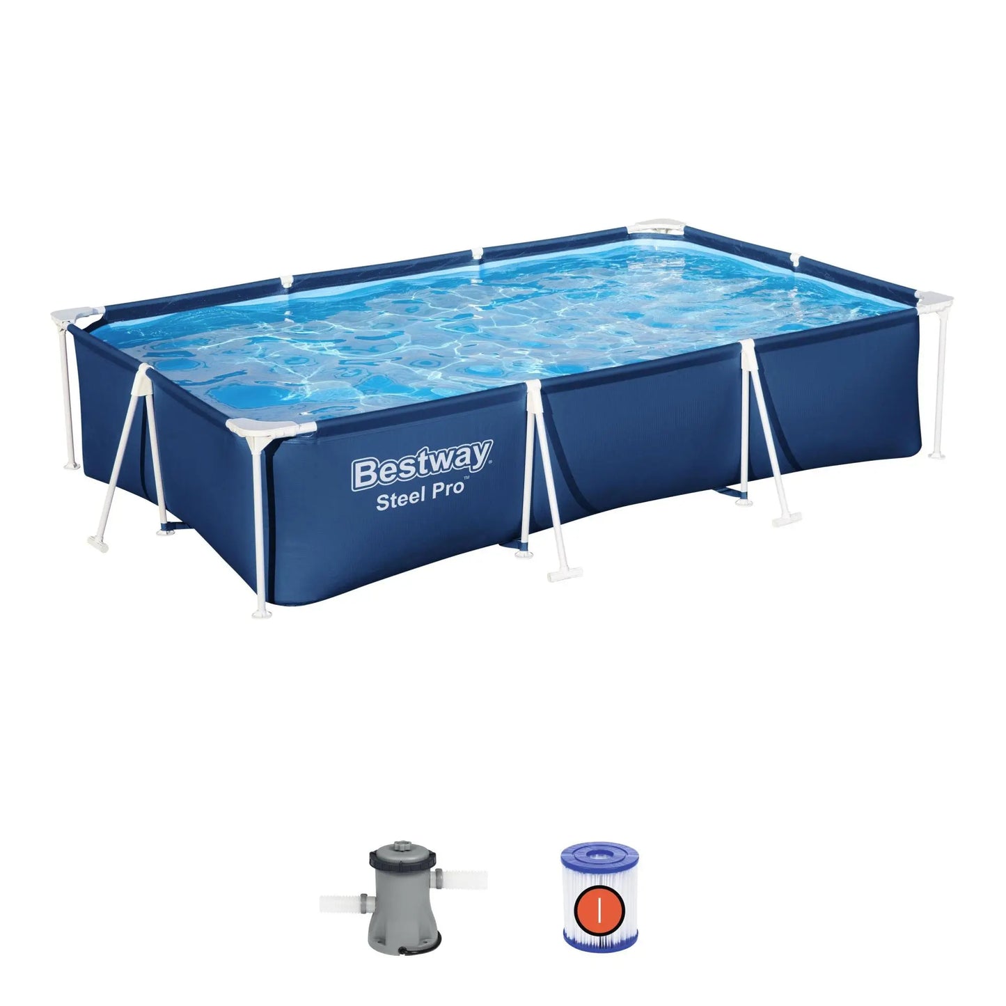 Piscina Fuori Terra Bestway 300x201x66h Steel Pro Telaio Portante con Pompa