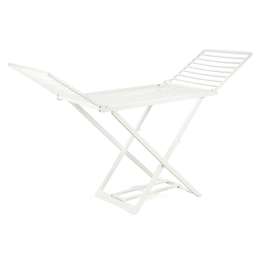Stendibiancheria Da Balcone Pieghevole Bianco Stendino Esterno In Plastica