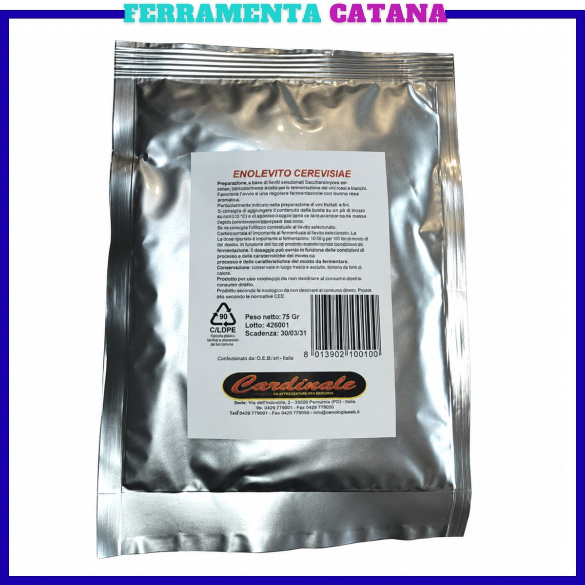Enolievito Zymoferm Cerevisiae Gr 75 Fermentazioni Uve Bianche Rosse in Bustine