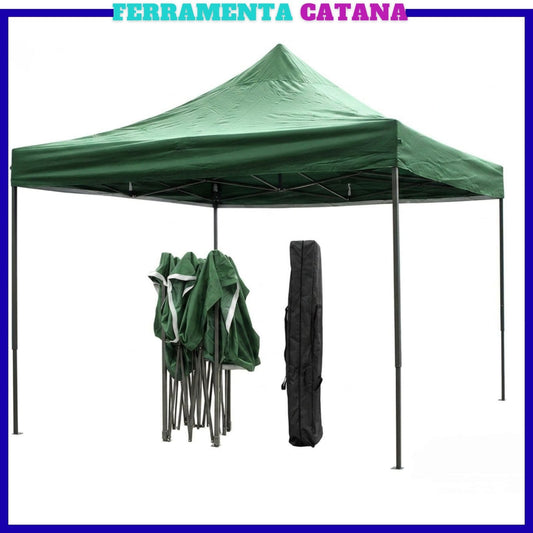 gazebo 3x3 pieghevole impermeabile verde richiudibile robusto da giardino fiera