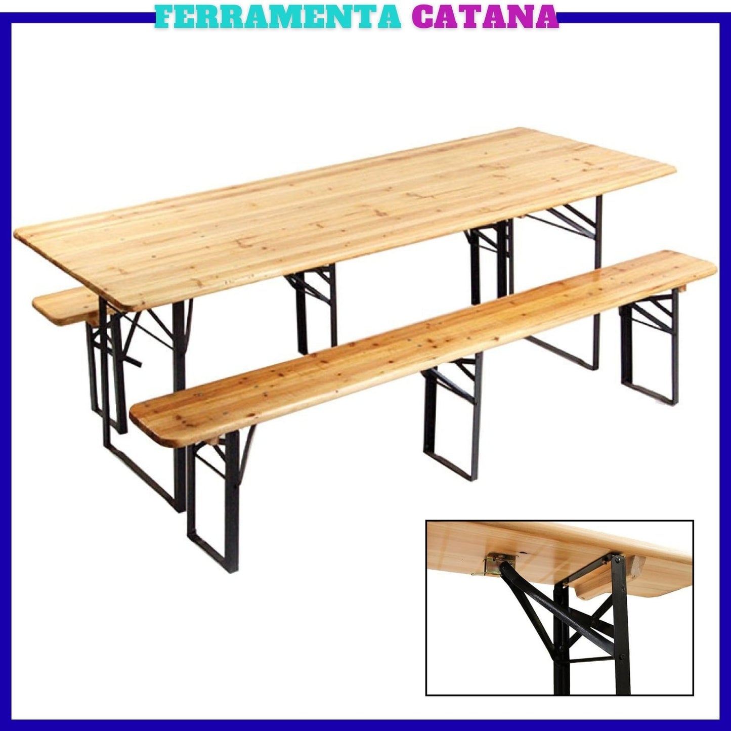 set birreria tavolo pieghevole con sedie in legno da giardino campeggio esterno