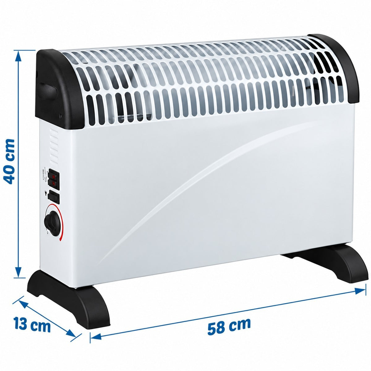 Termoconvettore ventilato elettrico, comandi e livelli di potenza