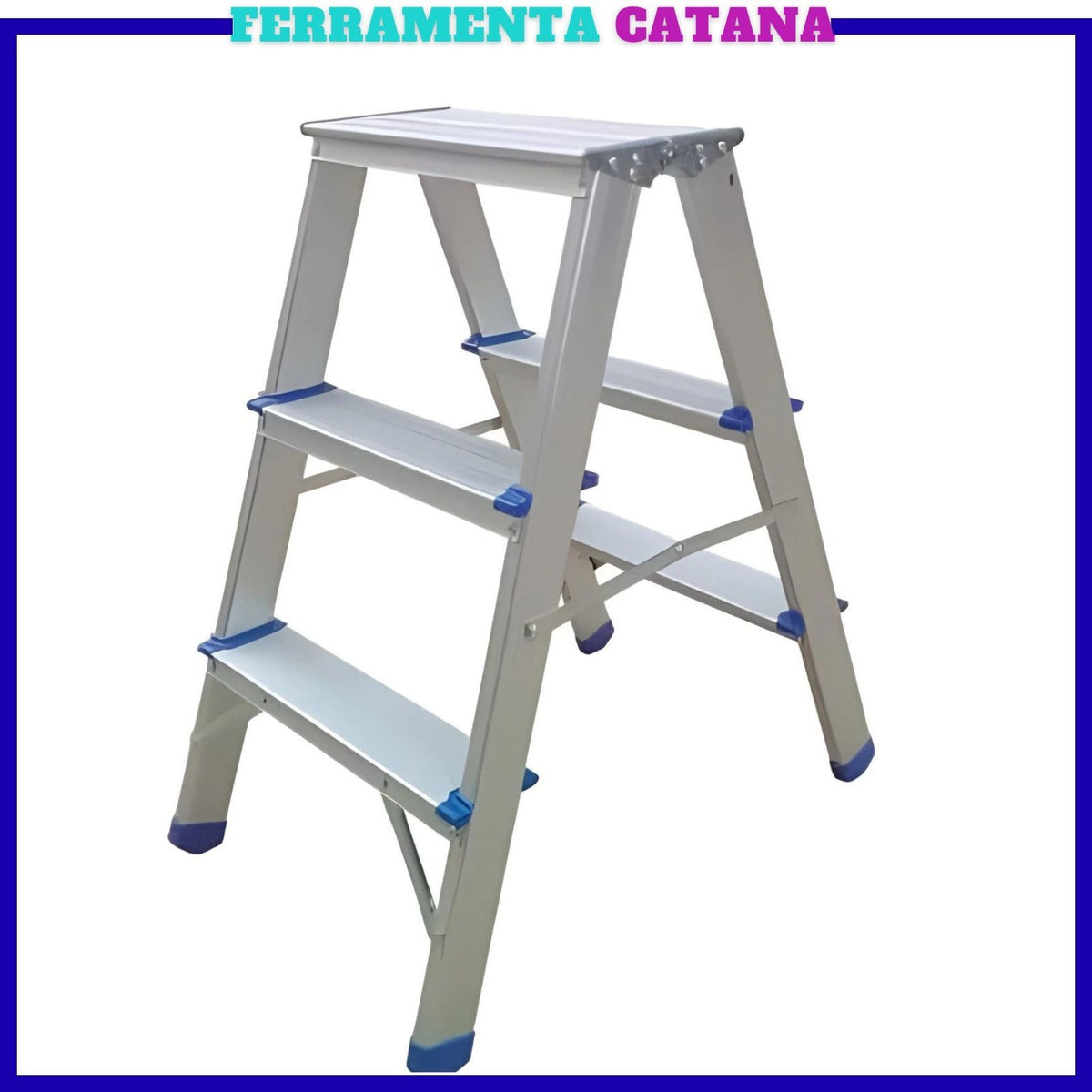 Scaletta Alluminio Scala 3 Gradini 150 Kg Sgabello Domestica Leggera Pieghevole