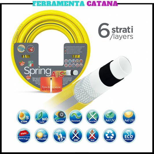 tubo in gomma per acqua da giardino 6 strati irrigazione innaffiare 3/4 1/2 5/8