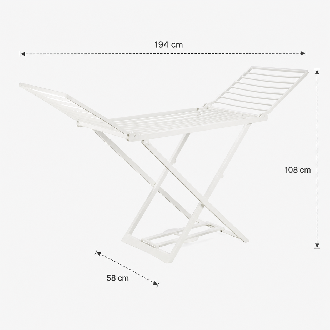 Stendibiancheria Da Balcone Pieghevole Bianco Stendino Esterno In Plastica