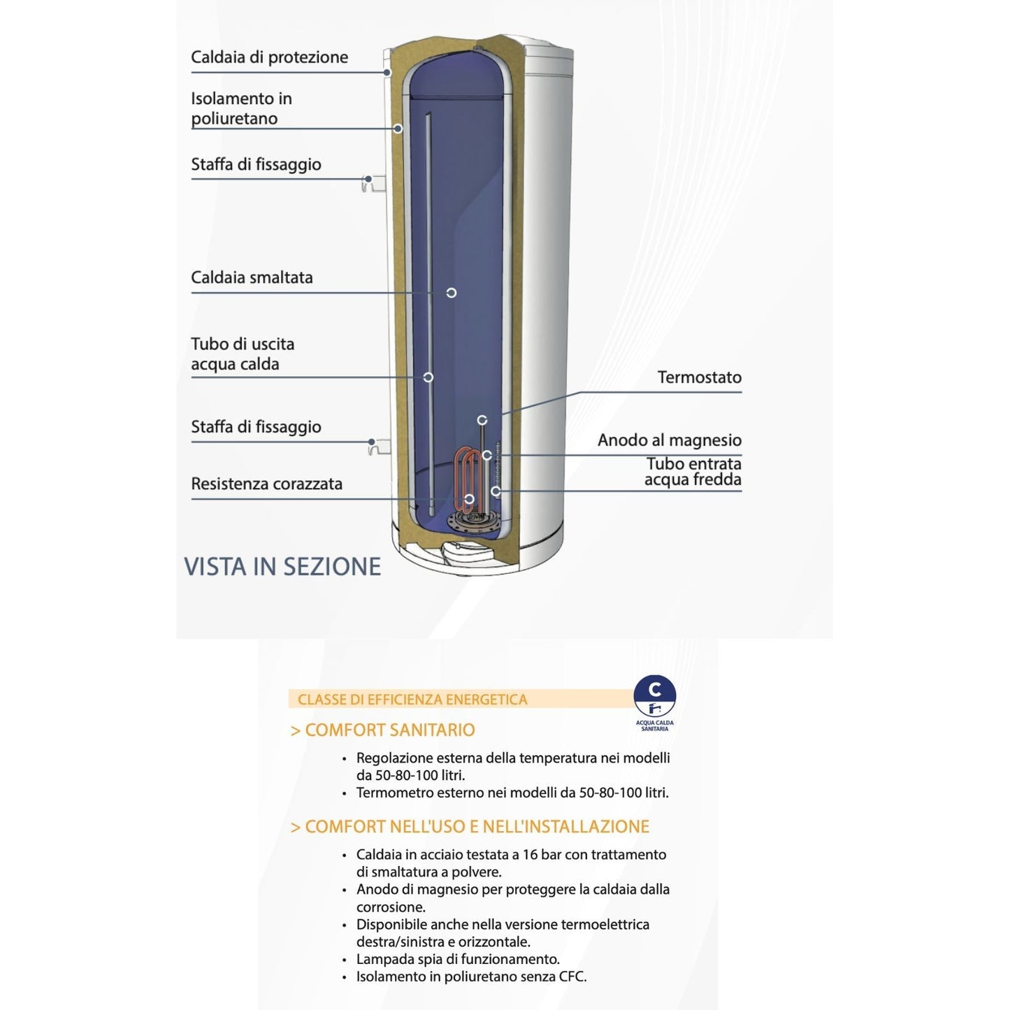 Scaldabagno Elettrico 80 Litri Lt Ariston Chaffoteaux Scaldino Scaldacqua Boiler