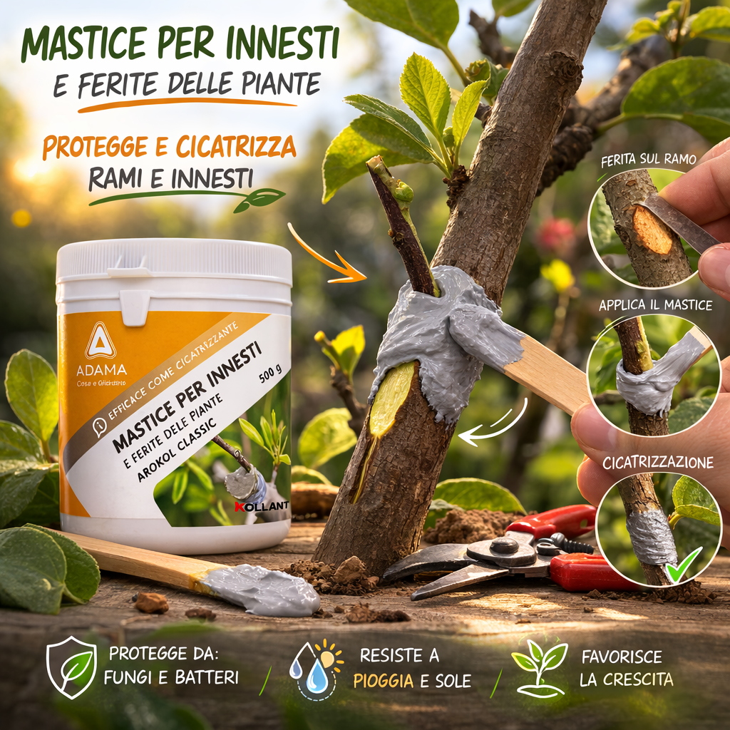 mastice per innesti potature 1 e 5 kg pasta cicatrizzante ferite rami piante