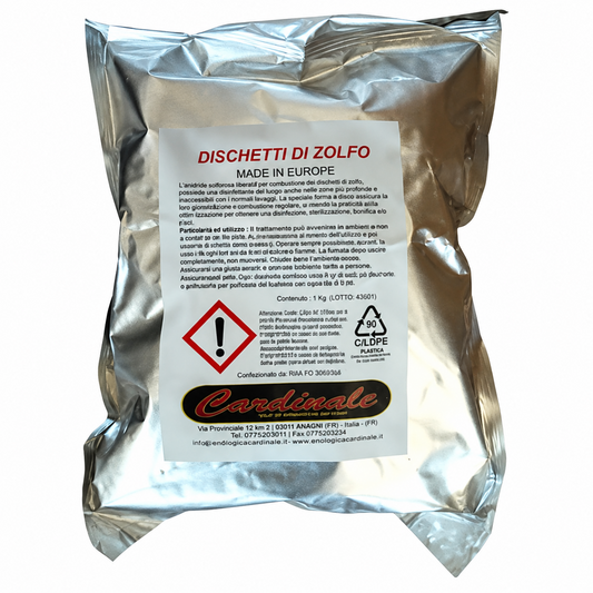 Zolfo a dischi per botti e tini 1 kg