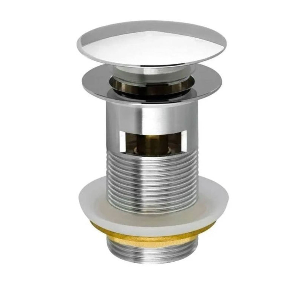 Piletta Lavabo Clic Clac Ottone Cromato Click Clack Con Troppo Pieno Per Bagno