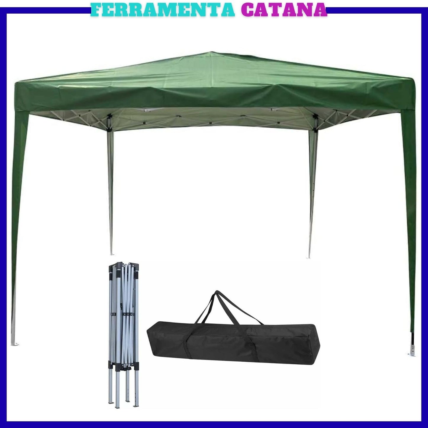 gazebo 3x3 pieghevole impermeabile verde richiudibile robusto da giardino fiera