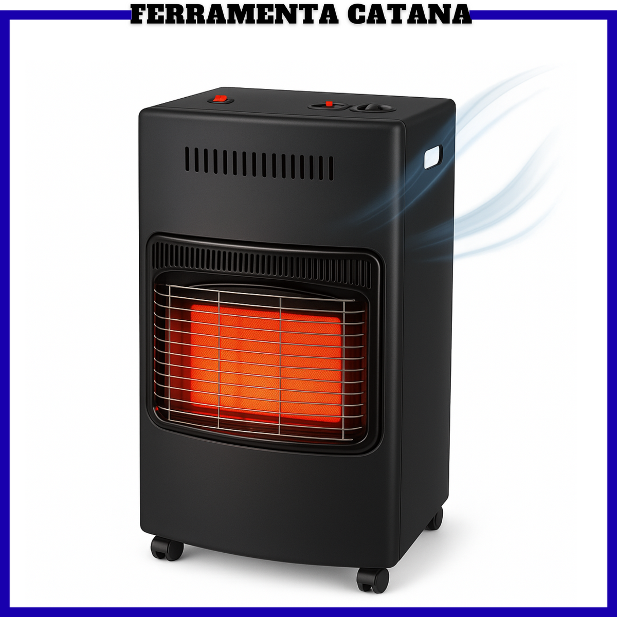 Stufa A Gas Ventilata Gpl Infrarossi per Bombola 15 KgRuote Portatile 4200w