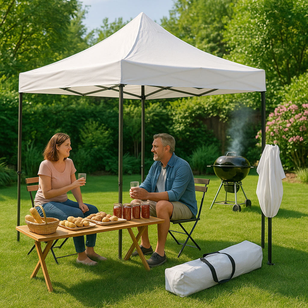 gazebo 3x3 pieghevole impermeabile bianco richiudibile robusto da giardino fiera