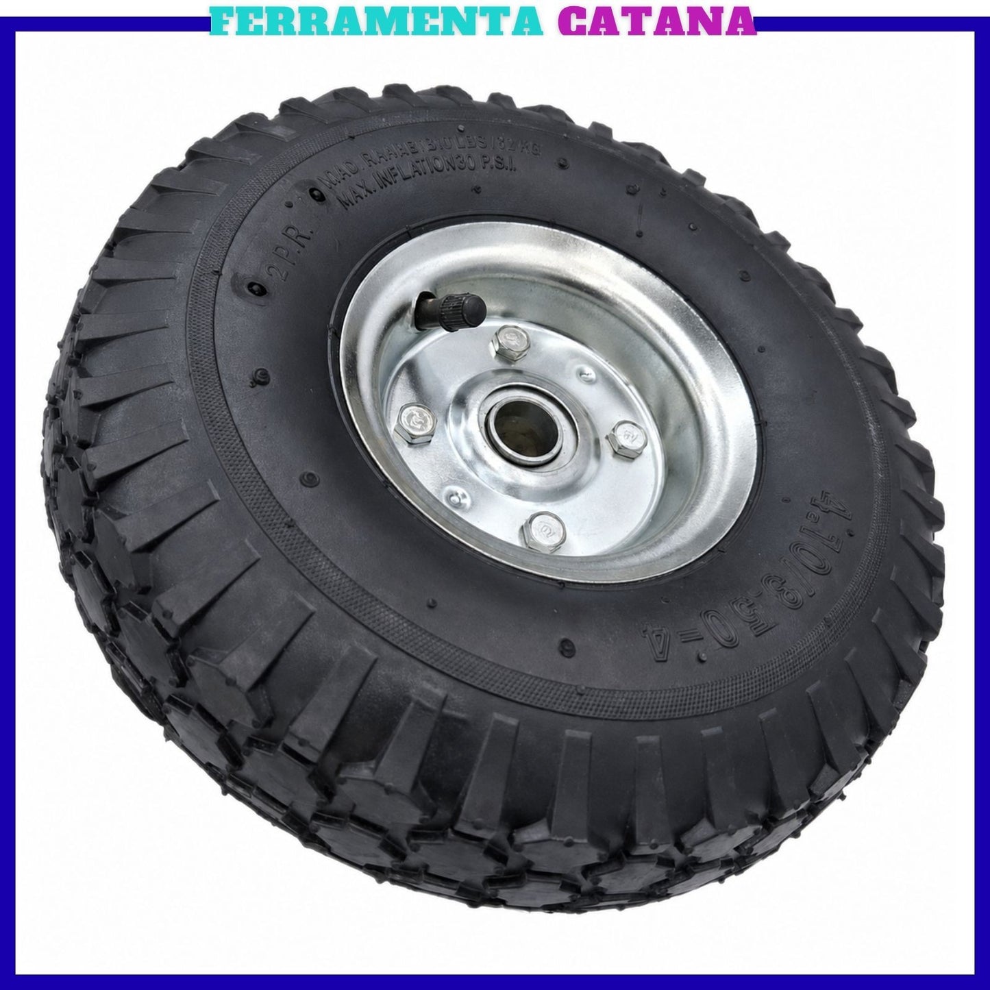 Ruota Per Carrelli Ruote Carrello Camera Aria Pneumatica 260x85 Gomma Cuscinetti