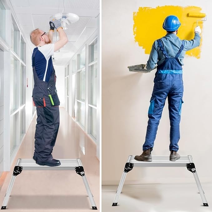 Sgabello Piattaforma Pieghevole Alluminio Gradino Richiudibile Salvaspazio Scala