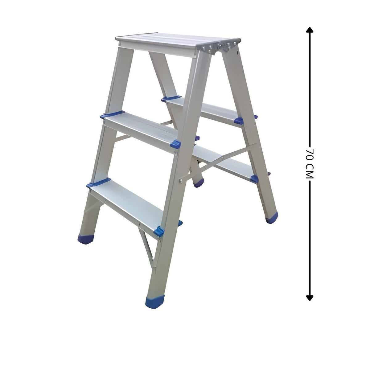 Scaletta Alluminio Scala 3 Gradini 150 Kg Sgabello Domestica Leggera Pieghevole