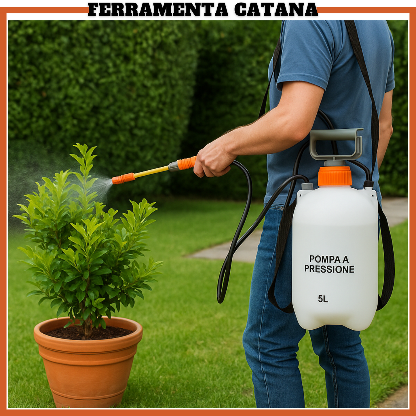 Spruzzatore A Pressione 5 Litri Manuale Spruzzino Nebulizzatore Giardino Pompa