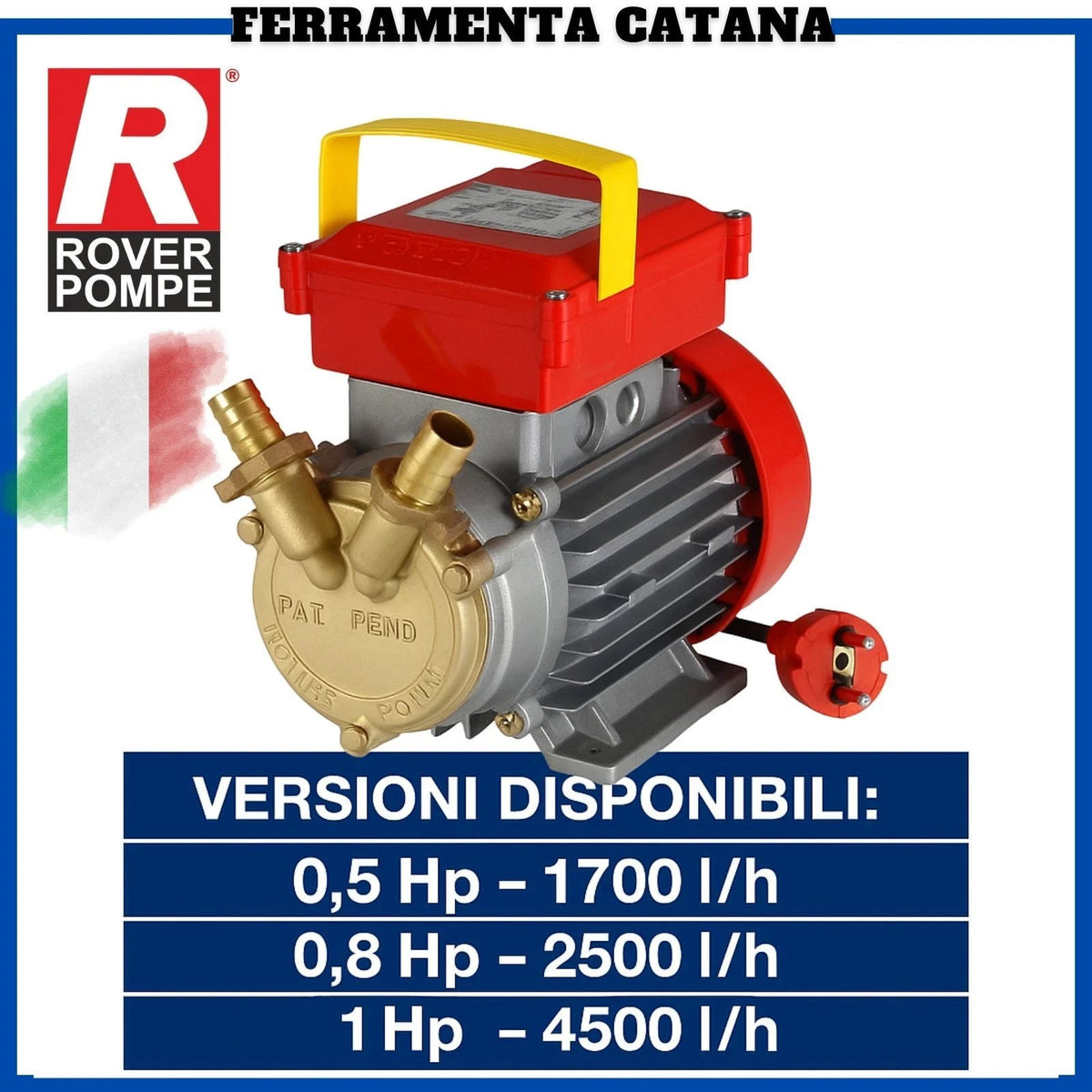 Elettropompa 1 Hp Autoadescante Travaso Pompa Elettrica Vino Acqua Bisenso Rover