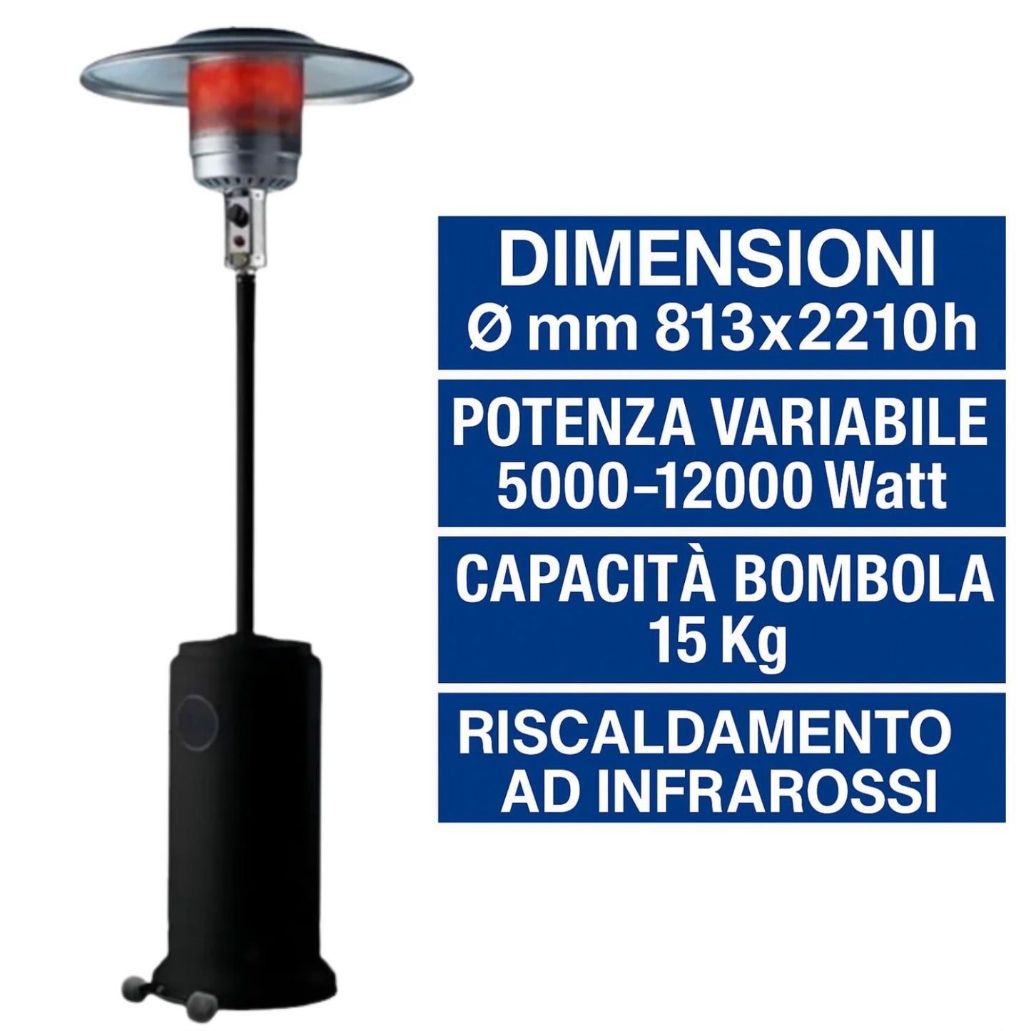 stufa a fungo da esterno gas gpl ad infrarossi termopatio