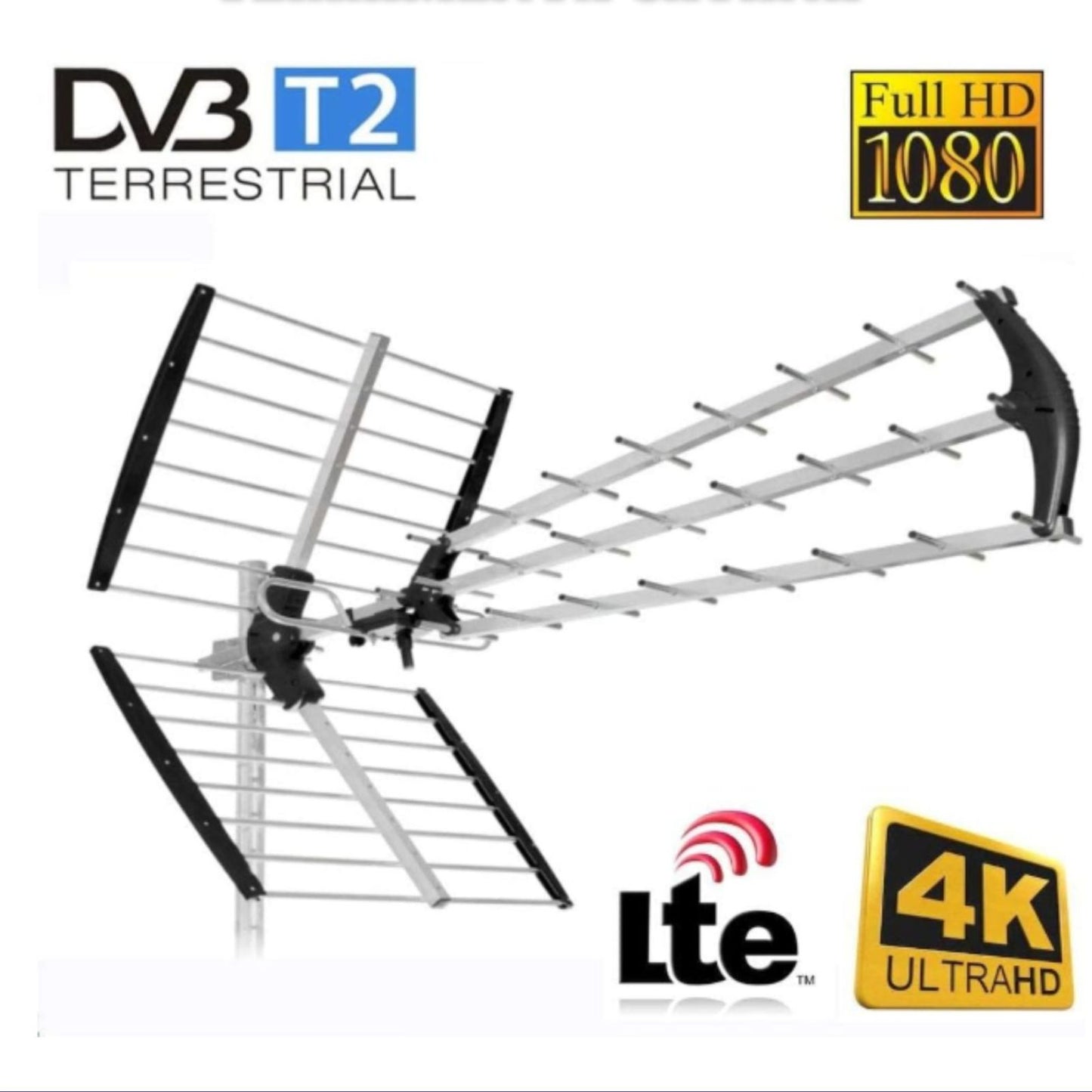 antenna tv digitale terrestre tripla esterna esterno uhf filtro 5g dvb-t2 alto guadagno