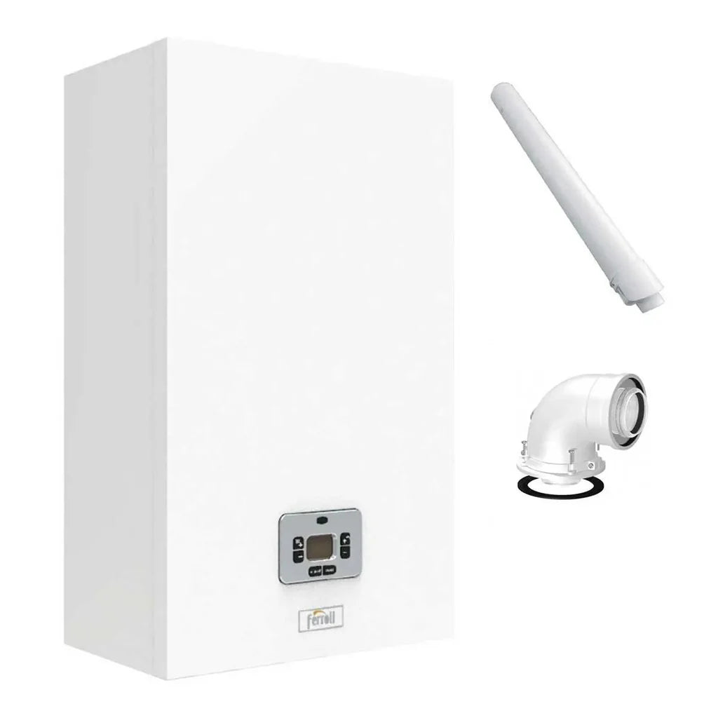 ferroli theta 24 kw caldaia a condensazione da esterno murale con kit fumi GPL/METANO