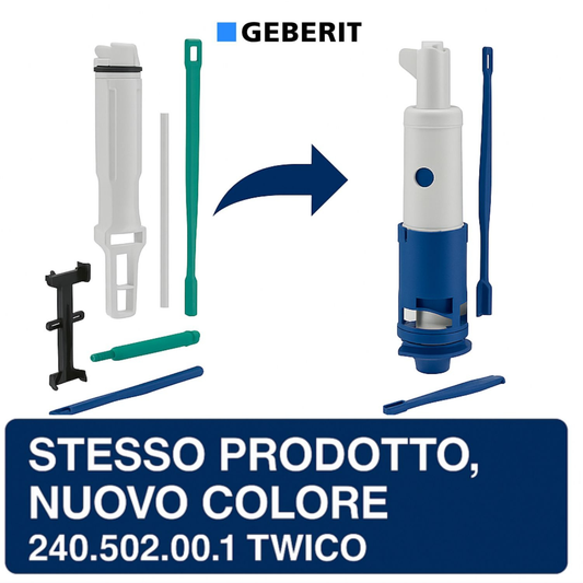 Campana GEBERIT per cassetta wc esterna completa ricambi twico doppio scarico