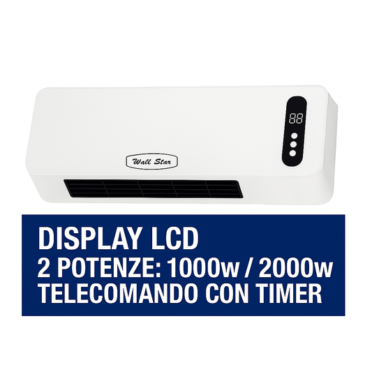 termoconvettore a parete elettrico termoventilatore 2000w ceramico da bagno stufa elettrica