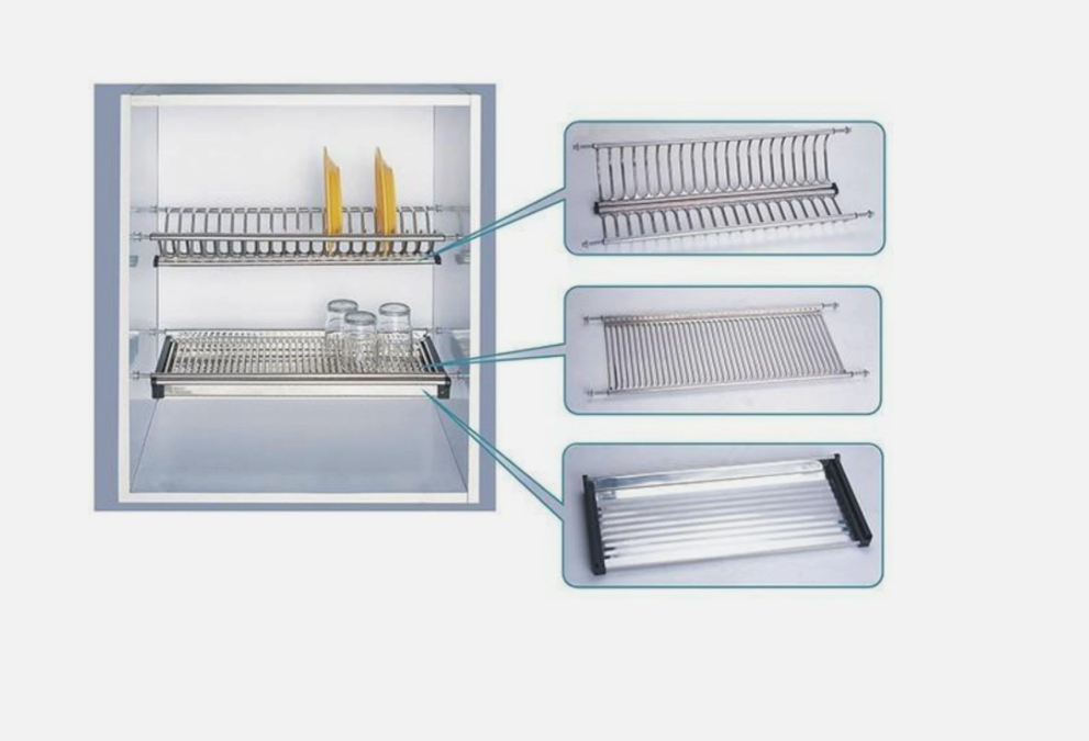 Scolapiatti acciaio inox cm 86 da incasso per pensile cucina con raccogligocce