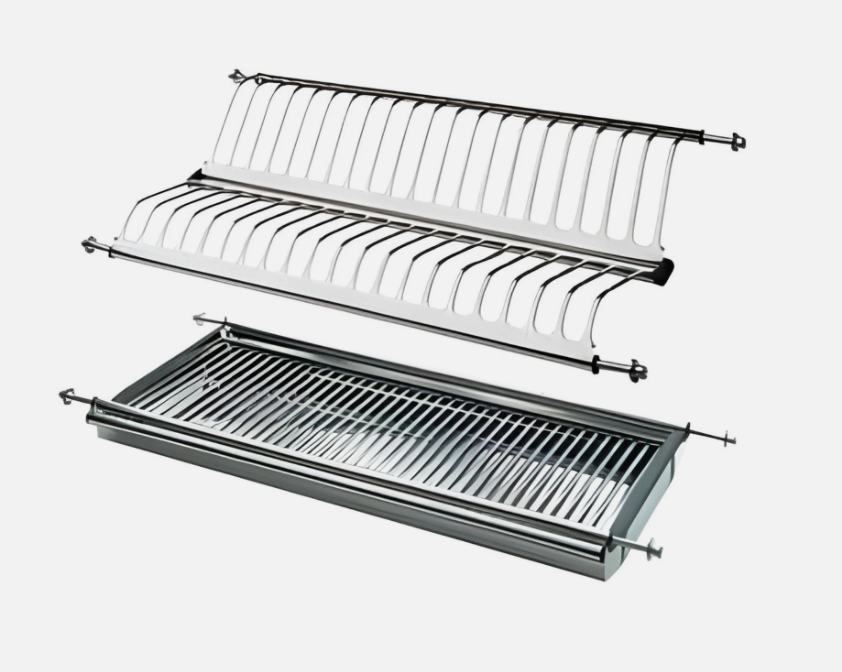 Scolapiatti acciaio inox cm 86 da incasso per pensile cucina con raccogligocce