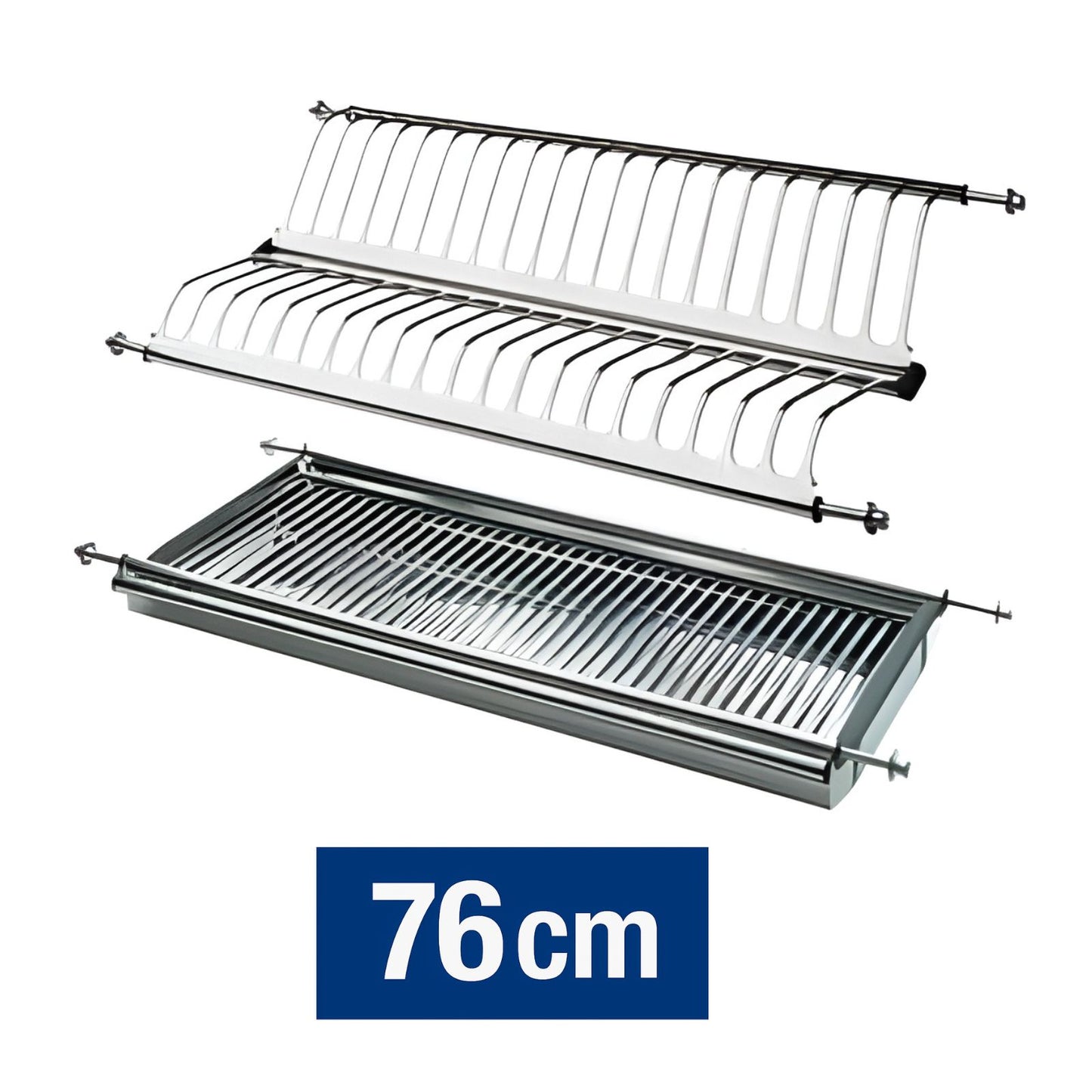 Scolapiatti acciaio inox cm 86 da incasso per pensile cucina con raccogligocce