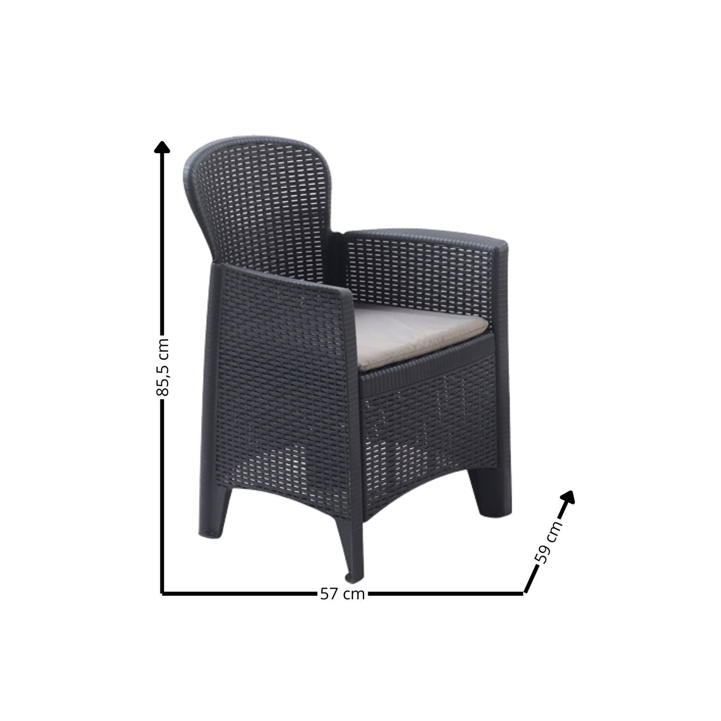 Set tavolo e sedie poltrona in rattan da giardino esterno interno salottino